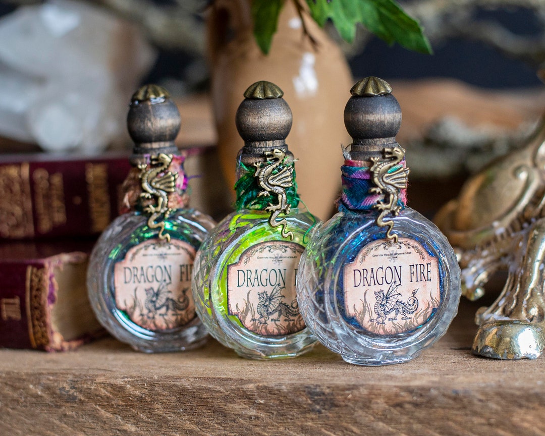 Mini Rainbow Dragon Fire Potion Bottle, Dragon Potions, Dragon Art