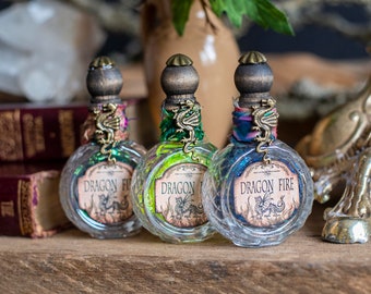Rainbow Dragon Fire Potion Bottle: Recycled Perfume Bottle Decor