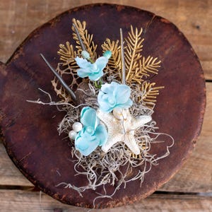Mermaid Starfish Hair Clip: Seashell Fascinator, Beach Wedding