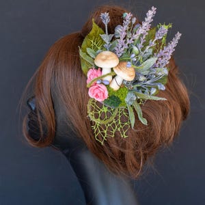 Mushroom Flower Headpiece: Fairycore Costume Hair Clip