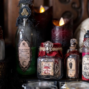 Dark Fairy Potion Bottles for Halloween Decor Witchcore Aesthetic ...