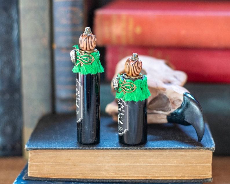 Mini Halloween Potion Bottles, Witch Potion Bottles, Halloween Decor, Altered Glass Bottle, Wizard Potion, Halloween Party, Wizarding School image 5