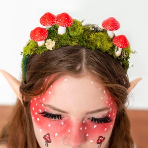 Mushroom and Moss Fairy Crown for Fairy Costumes Fairytale - Etsy