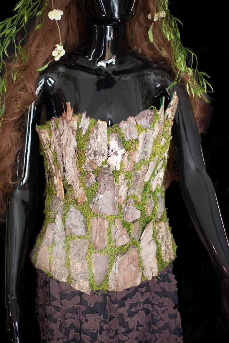 Real Tree Bark and Real Moss Corset Fairy Costume Woodland | Etsy