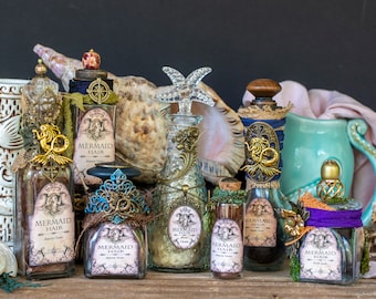 Mermaid Magic, Mermaid Potion Bottles, Sea Magic, Sea Witch Potions, Mermaid Hair Potion Bottles, Mermaid Art