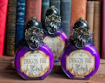 Rainbow Dragon Fire Potion Bottle: Recycled Perfume Bottle Decor