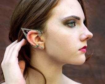 Pendientes de elfo para orejas perforadas: Pendientes de hadas con diamantes de imitación para cosplay