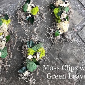 Woodland Moss Hair Clips, Woodland Elf Hair Clips, Fairy Costume Hair Clips, Woodland Bridal Hair Clip, Elf Costume, Ren Fest Green Leaves