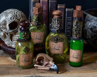 Snake Oil Potion Bottle: Color Changing Potion, Halloween Display, Gothic Decor