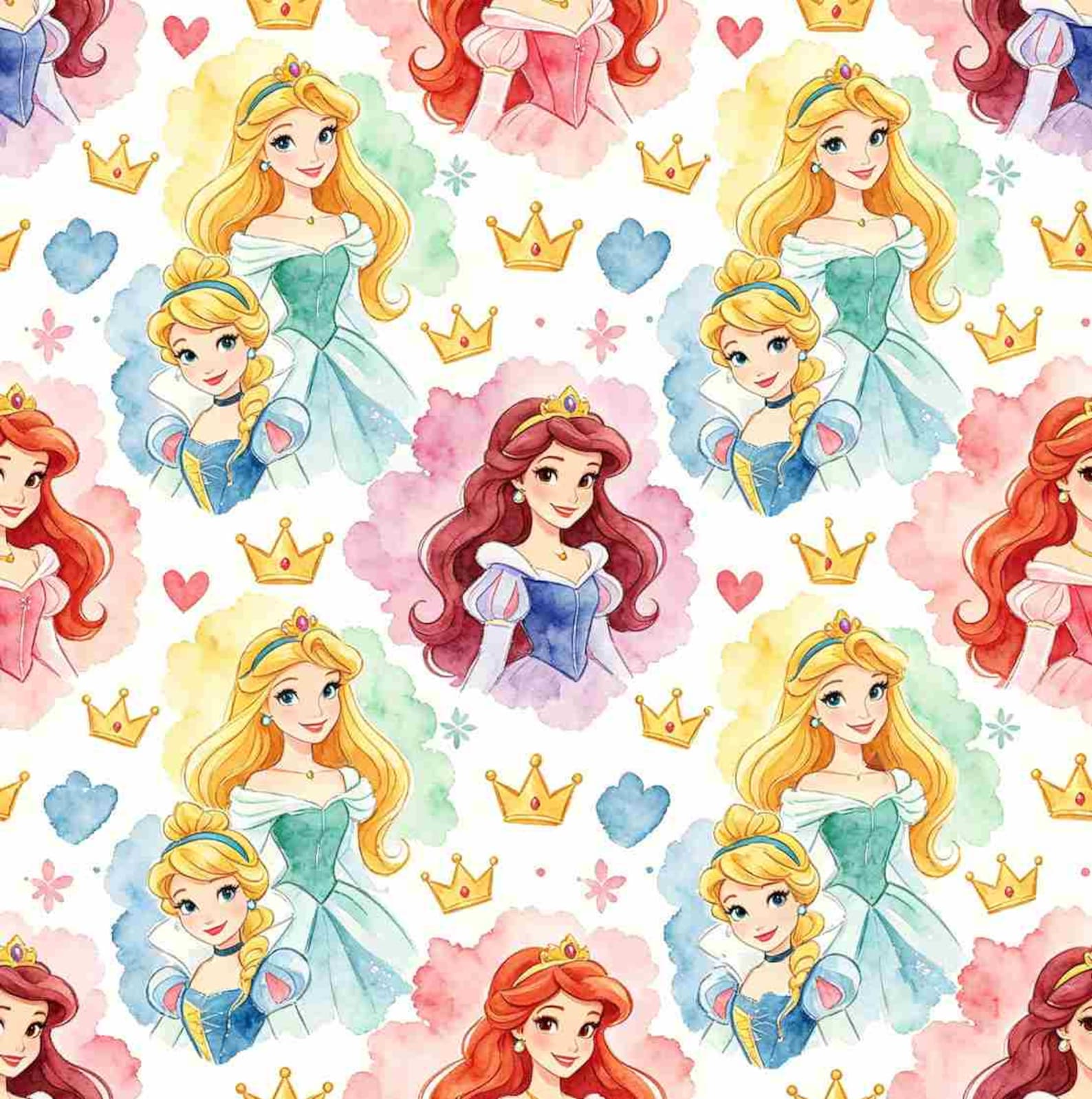 Princess Material Princess Cotton Fabric Fairy Tale Character Fabric Cartoon Fabric 100% ...