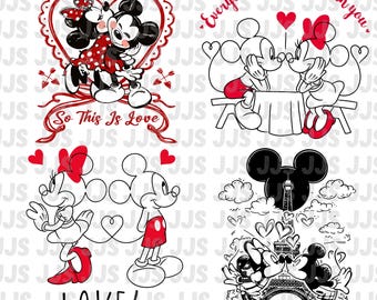 Mouse Heart Love Svg Png, Valentine Day Svg, Heart Svg, Lover Svg, Couple Svg, Conversation Hearts Svg, Valentine Svg
