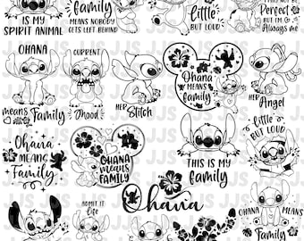 Ohana Svg Png, Family Vacation Instant Dxf Bundle, Blue alien Quotes Svg, Birthday Trip Printable Design For Cricut Cutting File Viny, Cut