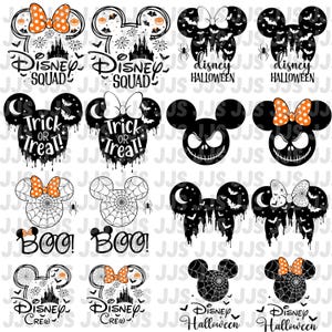Halloween-mus och vänner Svg-paket, Bus eller godis Svg, Spooky Vibes Svg, Halloween-familjesvg, Halloween-svg