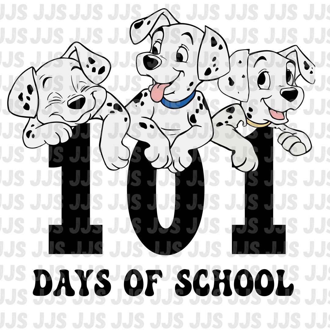 101 Days of School Png, Dalmatian Dots, Pink Pencil Sublimation, Dog ...