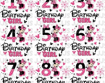 Personalized Cartoon Birthday Kid Png, Birthday Png, Birthday Girl Png, Happy Birthday Png, Mouse Png Svg, Custom Birthday Png