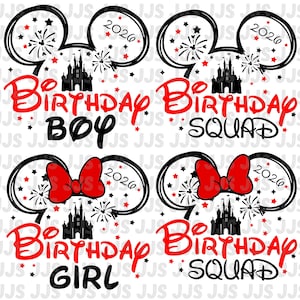 Mouse Birthday Svg, Family Birthday Girl Svg, Birthday Squad Svg, Family Birthday Boy Svg, Png Dxf, For Cricut Cutting File Viny, Cut File