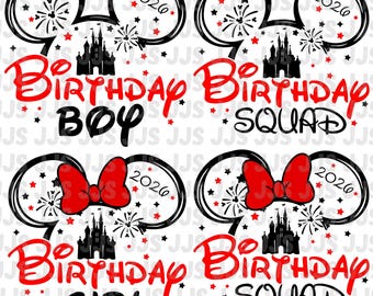 Mouse Birthday Svg, Family Birthday Girl Svg, Birthday Squad Svg, Family Birthday Boy Svg, Png Dxf, For Cricut Cutting File Viny, Cut File
