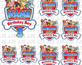 Gepersonaliseerde kinderverjaardag png, aangepaste cartoon familieontwerp, (digitale download)