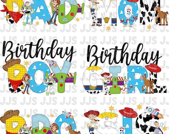 Verhaal vrienden familie png-bundel, vader moeder zus broer png, digitale download, schattige cartoon png-ontwerp, verjaardag bijpassende familie png