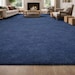 Handcrafted Navy Blue Area Rug | Modern Minimalist Style - Etsy