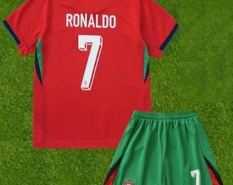 Portugal children's football kit – Cristiano Ronaldo red jersey and shorts