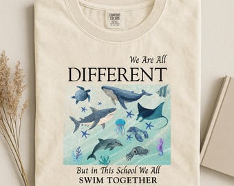Comfort Colors Inclusive Ocean Animals Teacher Shirt