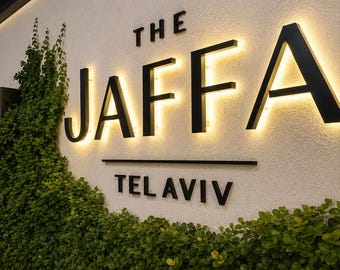 Custom LED Backlit Logo Sign, 3D Metal Business Signage, Storefront Logo Sign for Office Reception Wall & Commercial Spaces