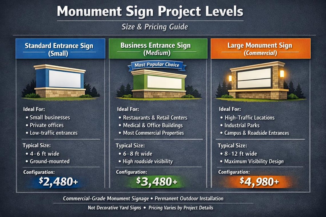 Custom Monument Sign, Outdoor Business Entrance, Commercial Branding - Etsy