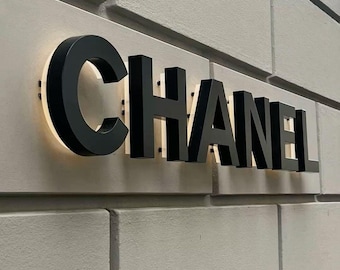 Custom LED Business Logo Sign, 3D Metal Backlit Sign, Office Reception Wall Sign, Storefront Illuminated Sign