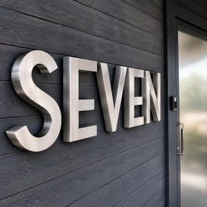 Letrero metálico personalizado con logotipo, letrero comercial de acero inoxidable, logotipo de pared para recepción de oficina cortado con láser, letras de metal cepillado.