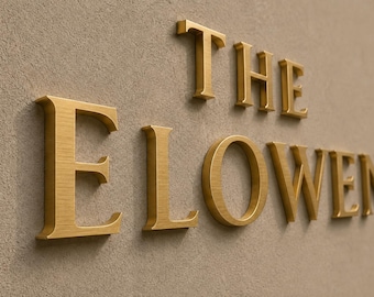 Logotipo personalizado para letreros metálicos, letras 3D de acero inoxidable, letrero comercial cortado con láser, letrero de pared para recepción de oficina, letreros de metal cepillado.