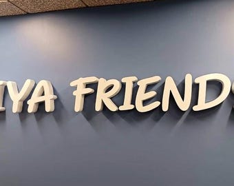 Letrero metálico 3D personalizado para negocios, decoración de pared con logotipo de acero inoxidable