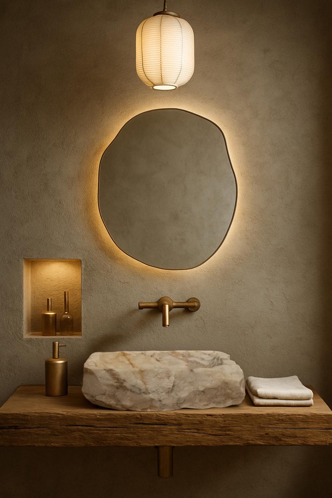 Ribbed Calacatta Gold Marble Sink | Luxury Hand Carved Bathroom Basin ...