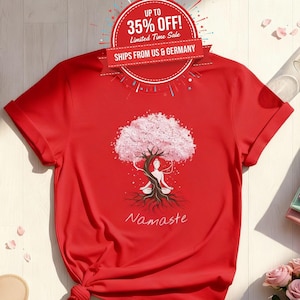 Namaste Yoga Tree T-Shirt - Meditation Zen Blossom Tee