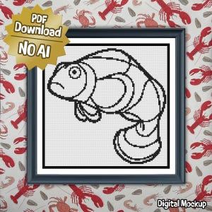 Confused Clownfish | Cross Stitch Colouring Book | Intermediate image 1