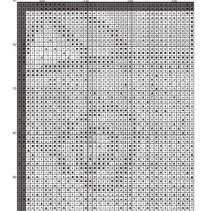 May include: A black and white cross stitch pattern chart titled Hyacinth Macaws, featuring a grid with numbered rows and columns. The document includes various symbols within the grid squares, a copyright notice for 2026 CrossStitchColouringBooks, and page 10.