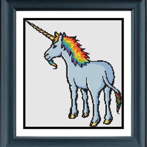 Rainbow Unicorn | Cross Stitch Colouring Book | Beginner/Easy image 6