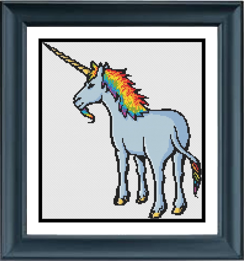 Rainbow Unicorn | Cross Stitch Colouring Book | Beginner/Easy image 6