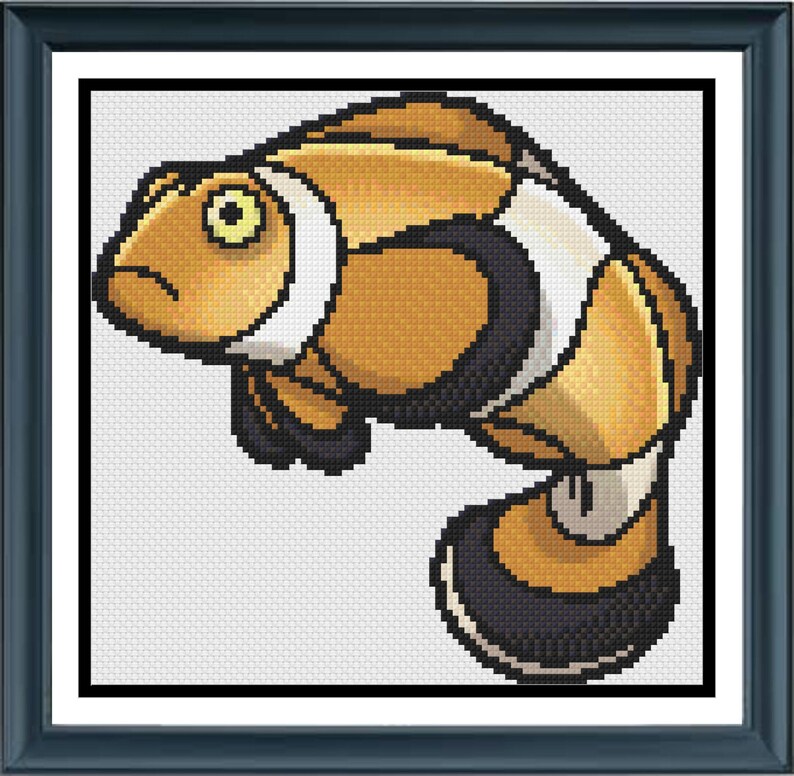 Confused Clownfish | Cross Stitch Colouring Book | Intermediate image 5