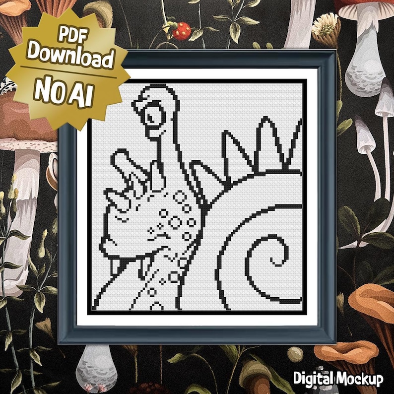 Evil Snail | Cross Stitch Colouring Book | Easy/Intermediate image 1