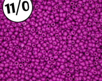 Glass 11/0 Rocaille Seed Beads | Magenta | Approx 60g