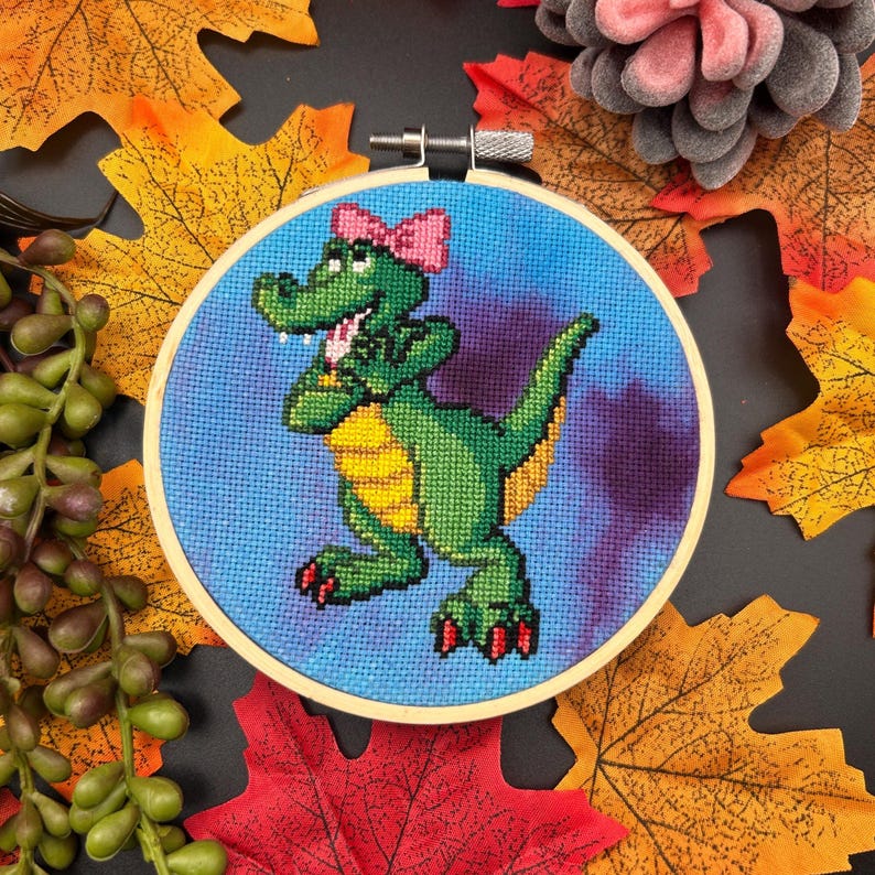 Happy Alligator | Small Sized Counted Cross Stitch Pattern | Beginner/Easy image 1