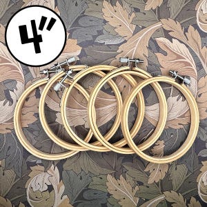 Aros de bordar de bambú de 4 pulgadas (paquete de 5) / Bastidores para bordado de punto de cruz y tapicería