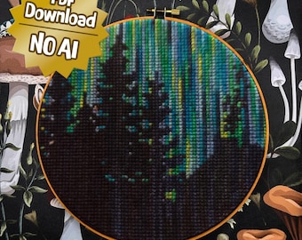 Northern Lights (Variegated) | Small Sized Counted Cross Stitch Pattern | Easy