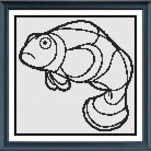 Confused Clownfish | Cross Stitch Colouring Book | Intermediate image 2