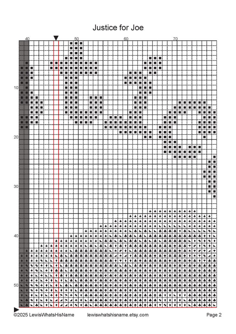 Justice for Joe | Small Sized Counted Cross Stitch Pattern | Easy/Intermediate image 4