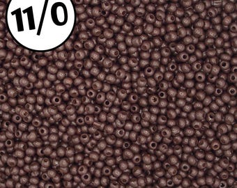 Glass 11/0 Rocaille Seed Beads | Brown | Approx 60g