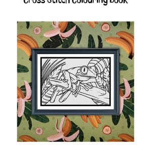 Tree Frog | Cross Stitch Colouring Book | Intermediate/Advanced image 2