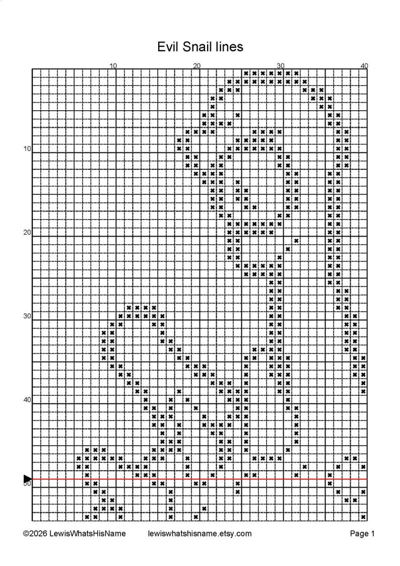 Evil Snail | Cross Stitch Colouring Book | Easy/Intermediate image 4