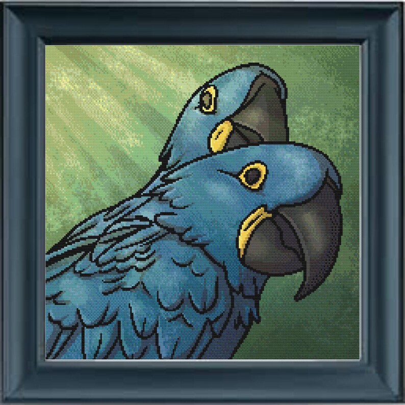 Hyacinth Macaws | Cross Stitch Colouring Book | Intermediate image 6